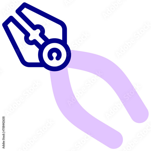 pliers mixed outline vector icon