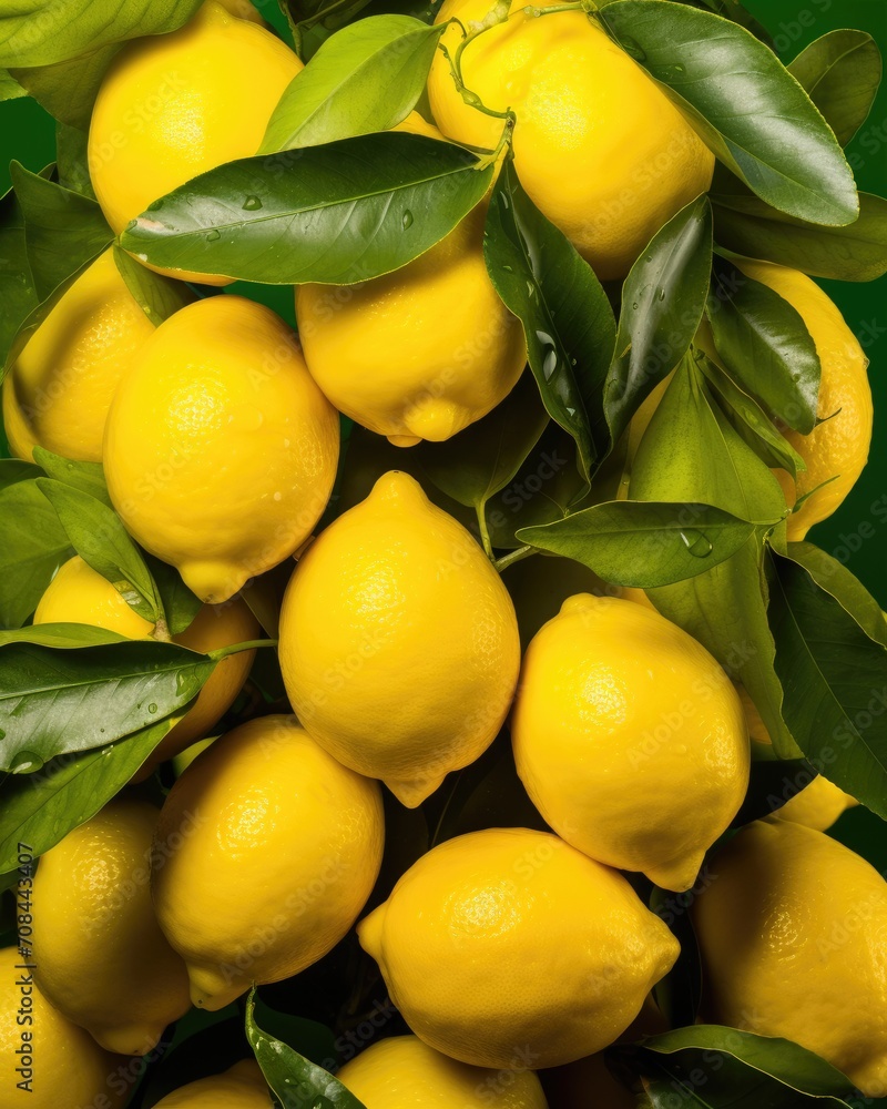 An array of yellow lemons