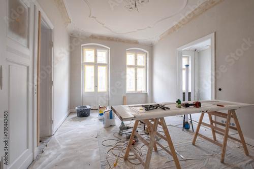Obraz na płótnie Home renovation, Apartment room during refurbishment