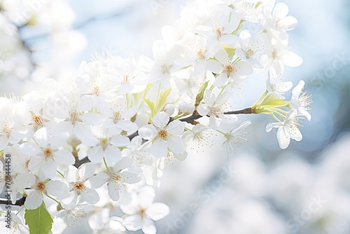 Tree blooms with white flowers.