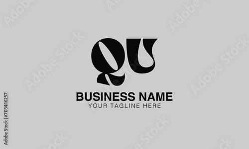 QU q qu initial logo   initial based abstract modern minimal creative logo  vector template image. luxury logotype logo  real estate homie logo. typography logo. initials logo