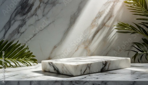 Timeless Beauty  Marble Product Mockup with Delicate Shadow Detailing