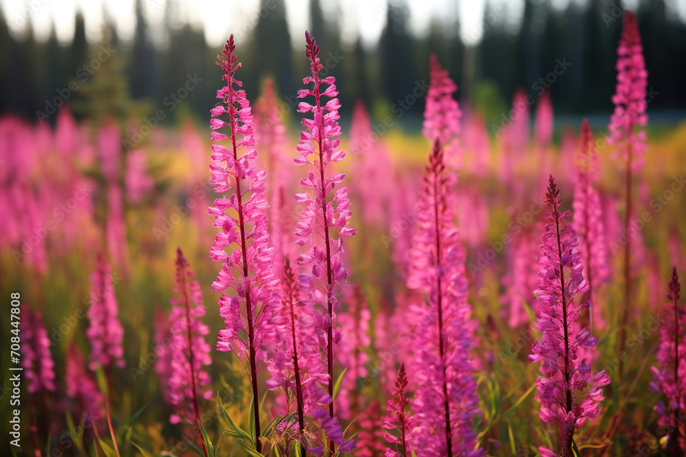 Obraz premium lavender field in the mountains. Generative Ai