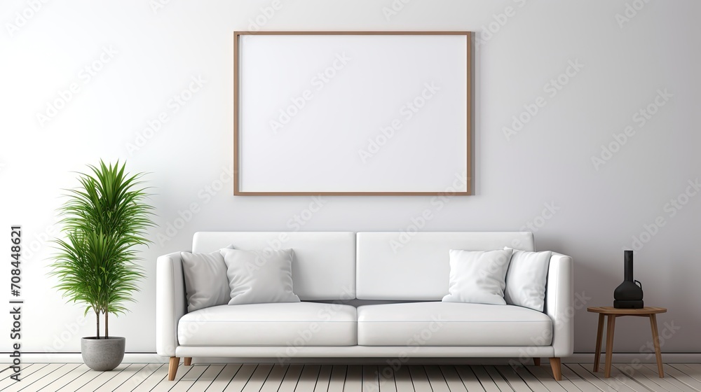 Fototapeta premium Mockup empty blank poster frame white poster