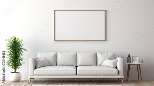 Mockup empty blank poster frame white poster