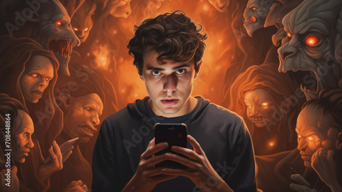 concept of mental health due to information overload and internet addiction. Fearmongering Social networks, gambling addiction, web surfing