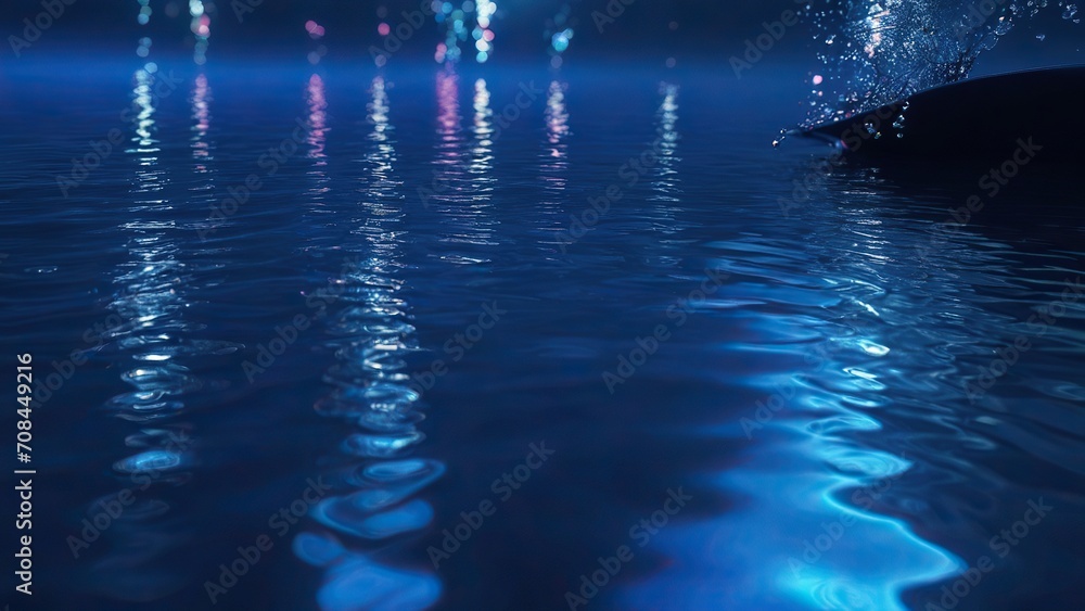 water ripples in the night