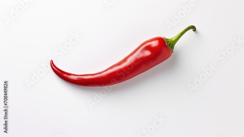 Isolated red hot chili pepper on white background