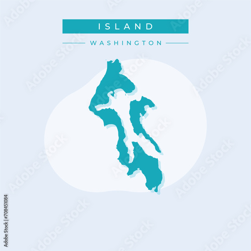 Vector illustration vector of Island map Washington