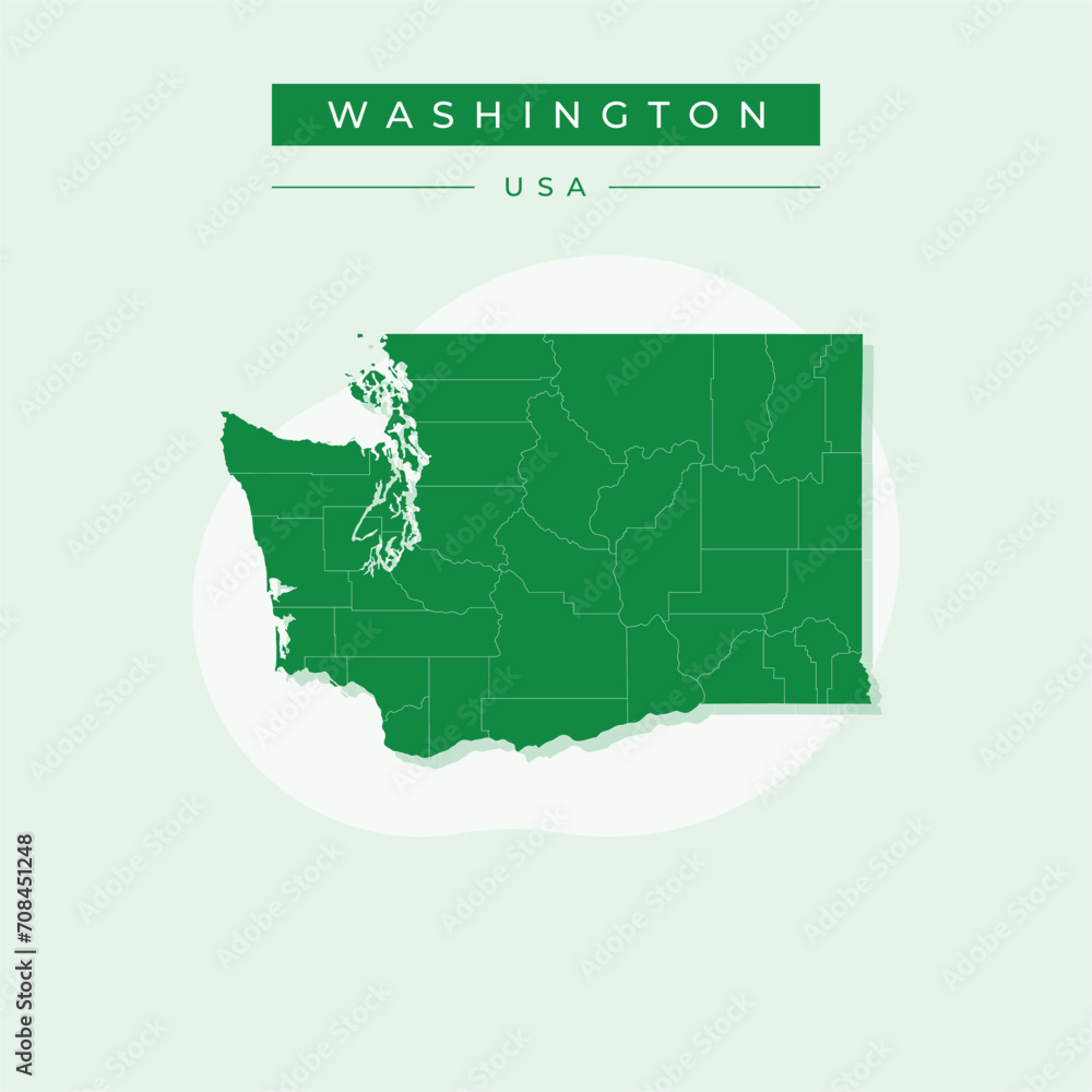 Vector illustration vector of Washington map Washington