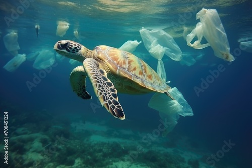 Sea turtle in the ocean