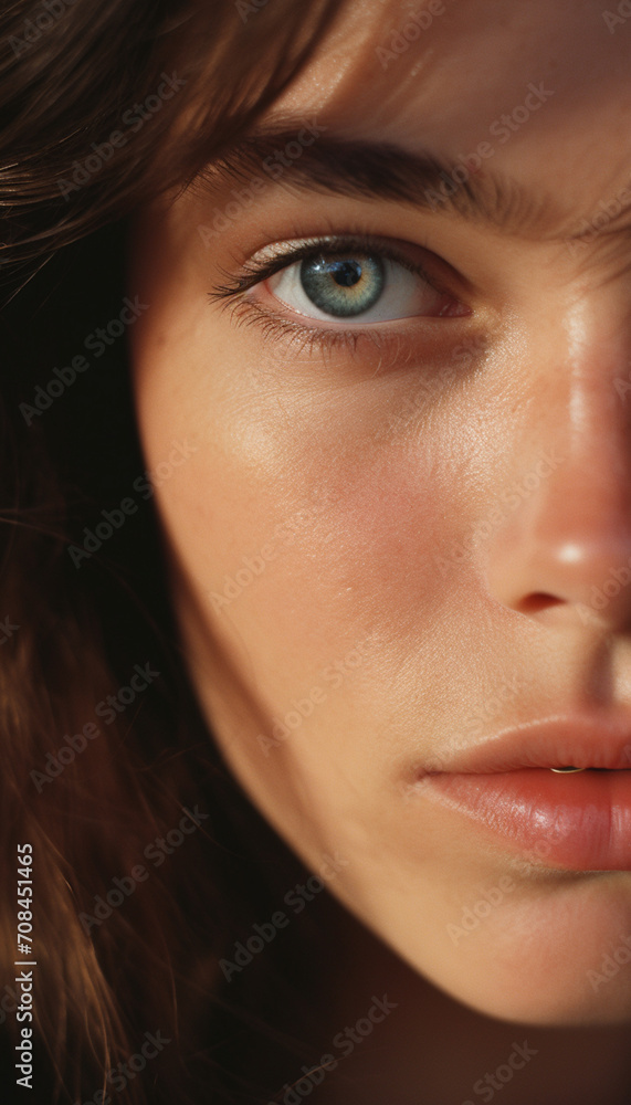 Close up to eyes of brown haired woman Close up to eyes of brown haired woman