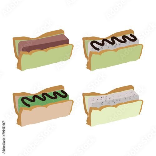 set of types of singapore ice cream