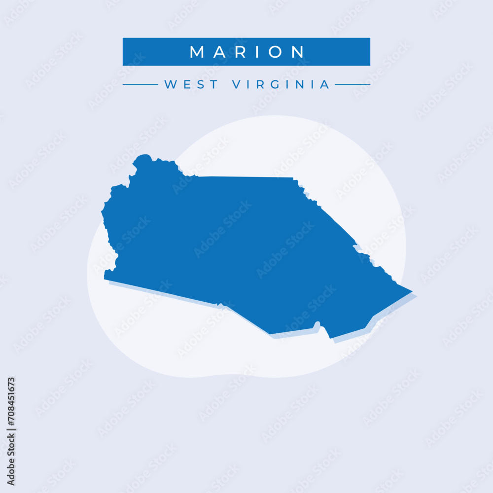 Vector illustration vector of Marion map West Virginia