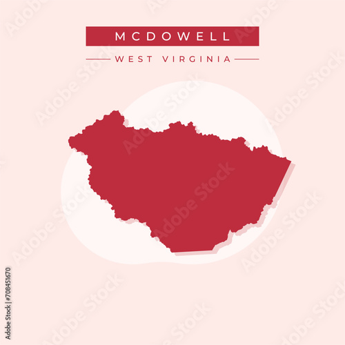 Vector illustration vector of McDowell map West Virginia photo