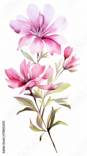 Pink Wildflower watercolor