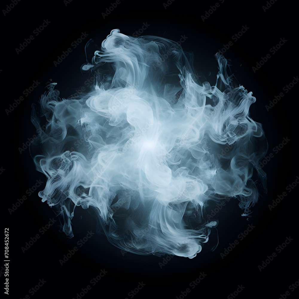 a cloud of whitish-blue-gray smoke on a black background. a cloud of whitish-blue-gray smoke on a black background.