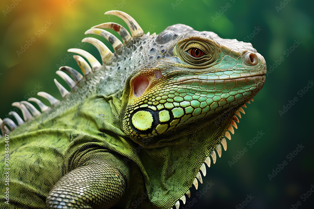 Discover the beauty of an adult iguana in its natural setting. This exotic reptile portrait showcases vibrant wildlife and intricate lizard skin details. Discover the beauty of an adult iguana in its natural setting. This exotic reptile portrait showcases vibrant wildlife and intricate lizard skin details.