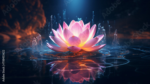  generative ai picture zen lotus flower on water