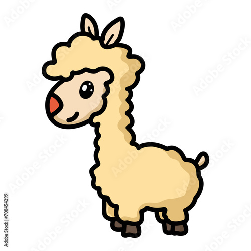 Kawaii, Illustration, Tiere, Alpaka
