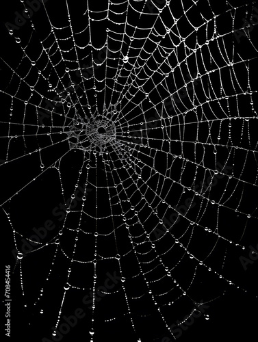 Spider web on black background © NaLan