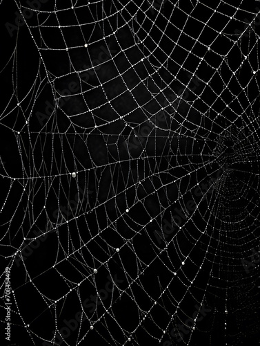Spider web on black background