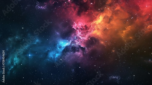 Colorful milkyway galaxy night stars family landscape