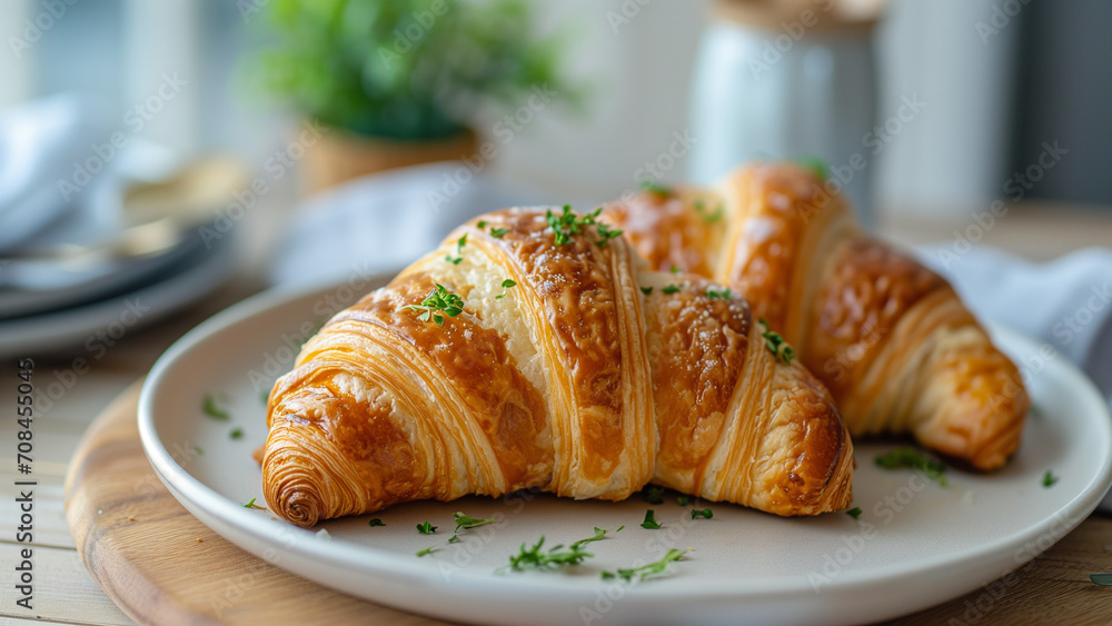 A Taste of France: Delicious Croissant on a Plate