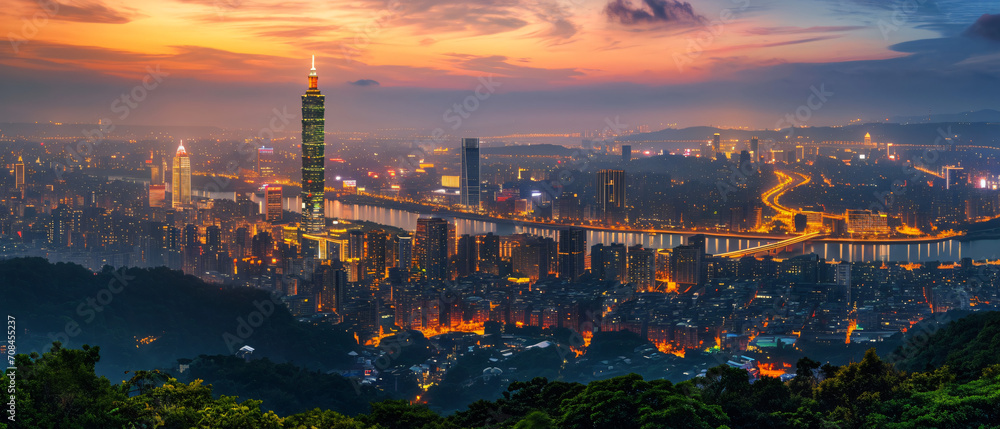 Fototapeta premium Taipei City Beautiful Panorama