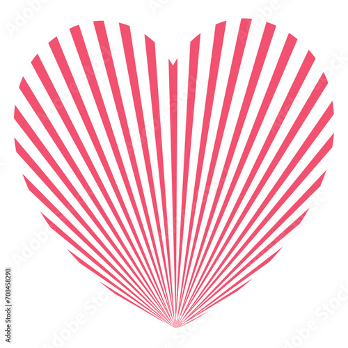 Vintage striped heart for  poster  banner pattern  pink color 1970s  1980s  70s  80s  90s. retro vintage 70s style stripes in heart shape. Concept  valentine s day  mother s day  marriage.