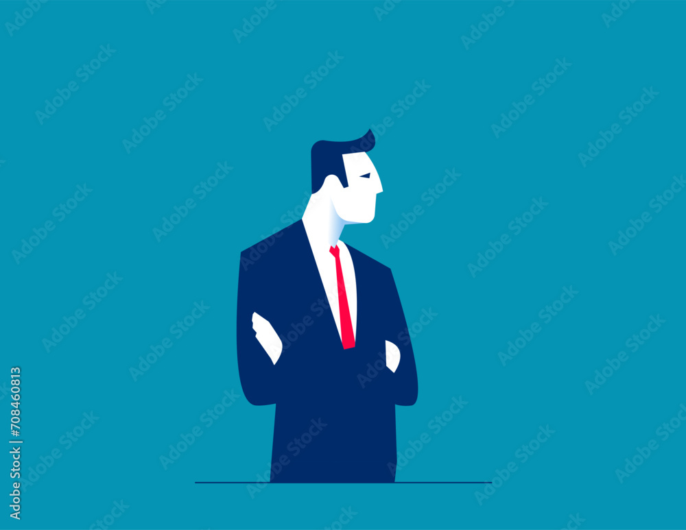 Business person thinking of something. Vector illustration concept Business person thinking of something. Vector illustration concept