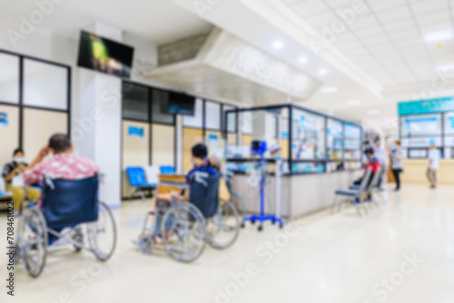 Blurred image of a patient receiving treatment in the hospital.