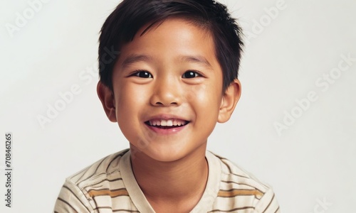 happy little asian boy, little child, children's emotions, portrait of asian children, children's happiness photo