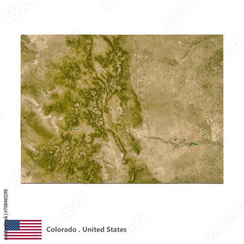 Colorado, States of America Topographic Map (EPS)