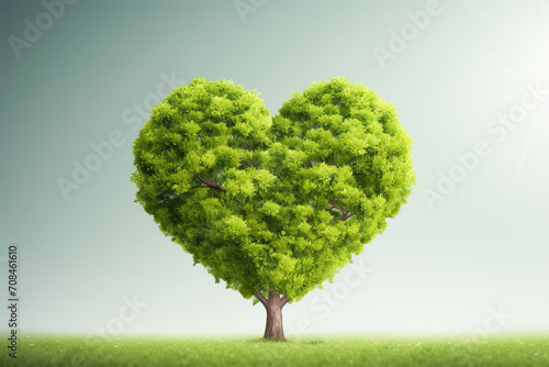 Green heart shaped tree