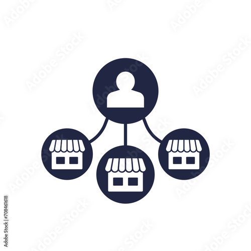 franchise owner or franchisor icon on white