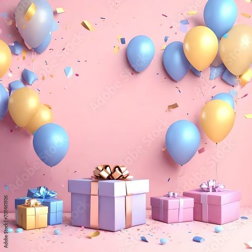 gift boxes and balloons