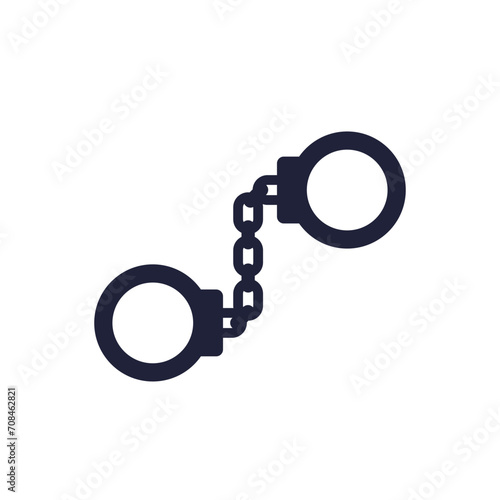 Handcuffs, jail icon on white