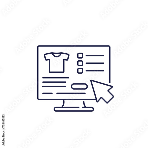 online shopping, buy online line icon