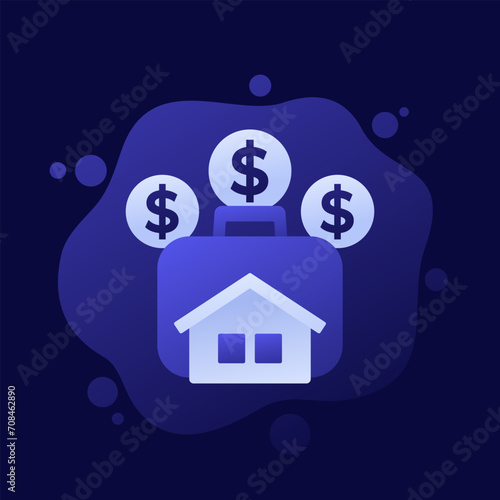 real estate portfolio icon, vector design
