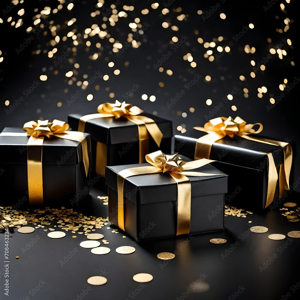 golden gift box with ribbon golden gift box with ribbon