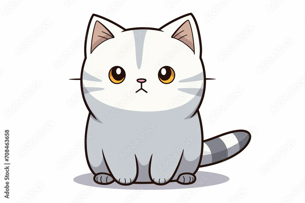 Cute Cat Cartoon Illustration created with Generative AI