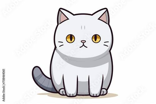 Cute Cat Cartoon Illustration created with Generative AI