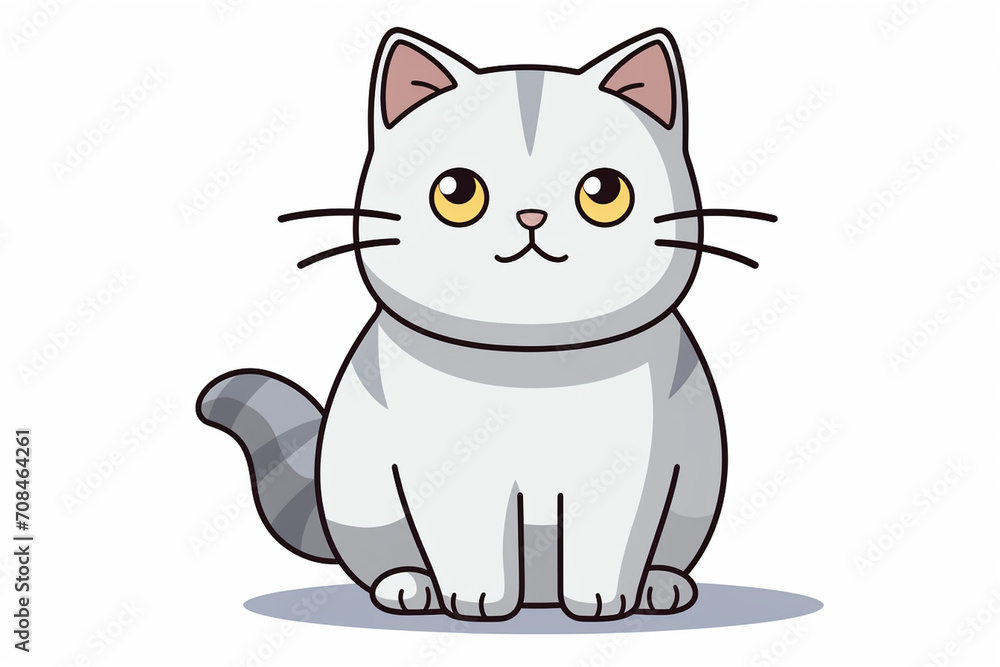 Cute Cat Cartoon Illustration created with Generative AI