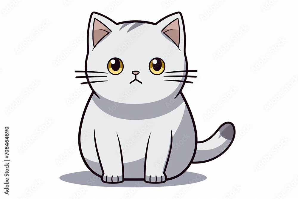 Cute Cat Cartoon Illustration created with Generative AI