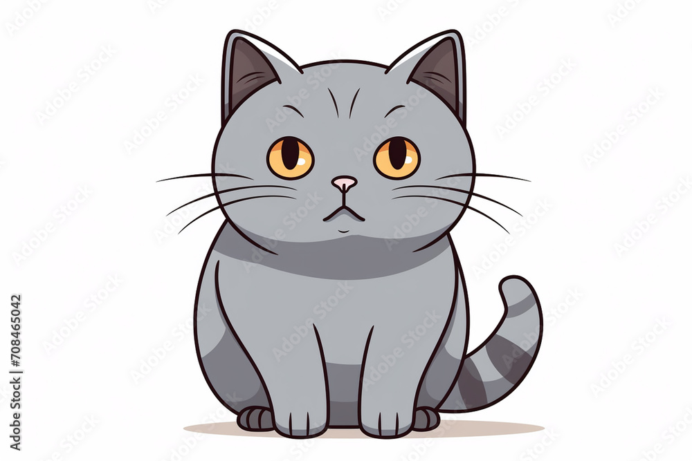 Cute Cat Cartoon Illustration created with Generative AI