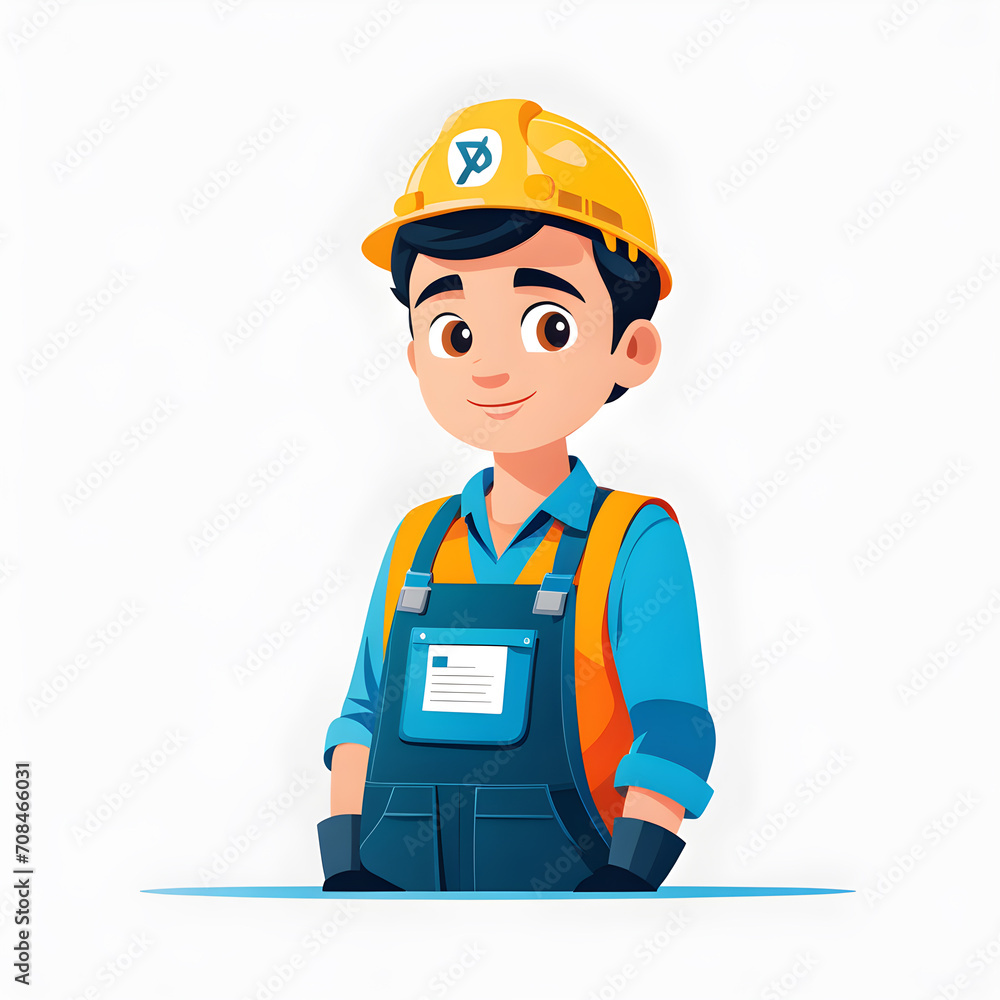 a-simple-illustration-of-a-employeein-a-flat-illustration-stylewhite-background-with-bright-color a-simple-illustration-of-a-employeein-a-flat-illustration-stylewhite-background-with-bright-color