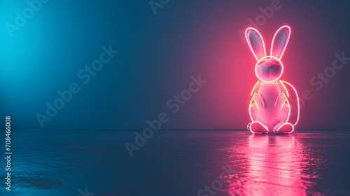 bunny, neon line