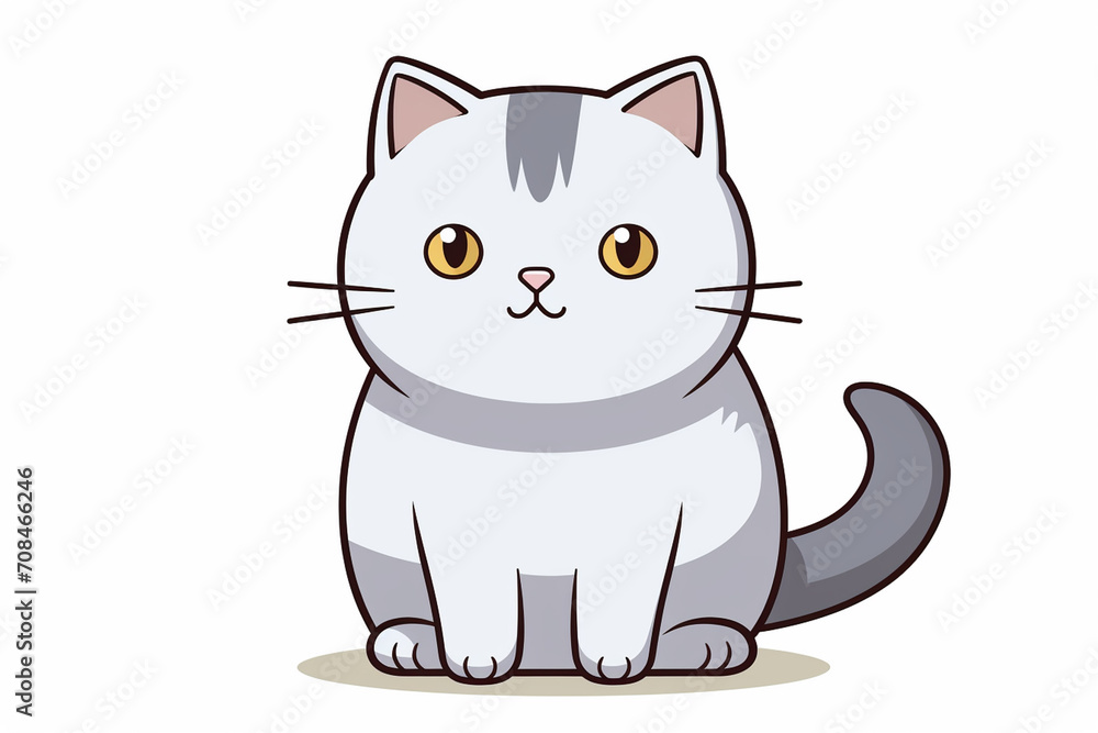 Cute Cat Cartoon Illustration created with Generative AI Cute Cat Cartoon Illustration created with Generative AI