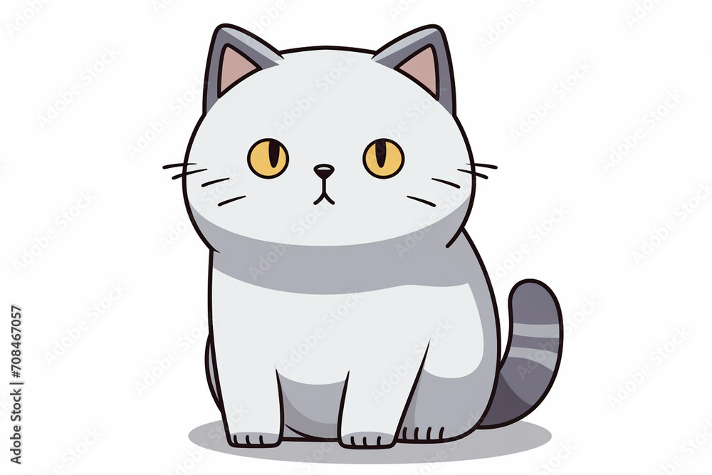 Fototapeta premium Cute Cat Cartoon Illustration created with Generative AI